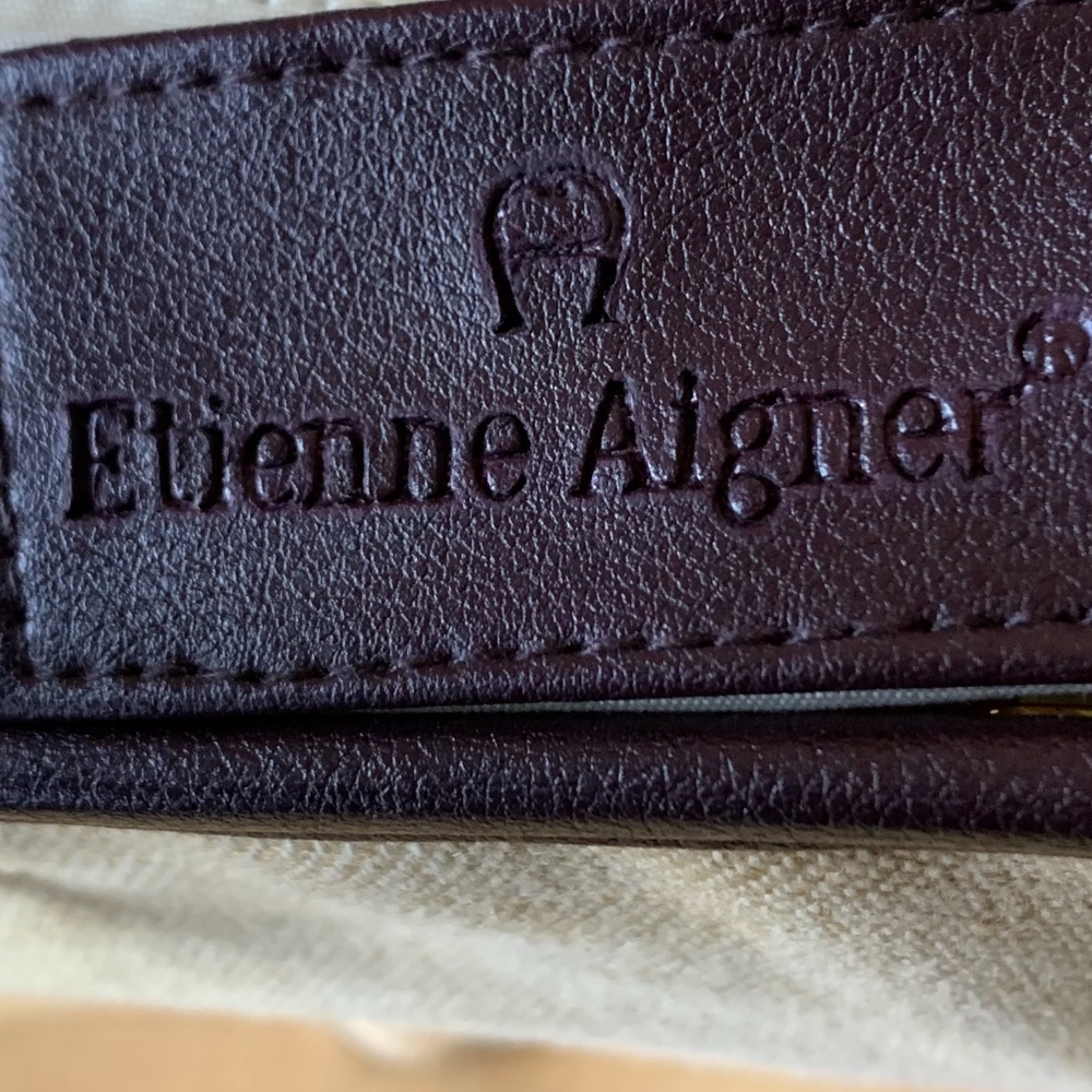 Etiene Aigner Burlap Style Bag Double Handle - Picture 6 of 7